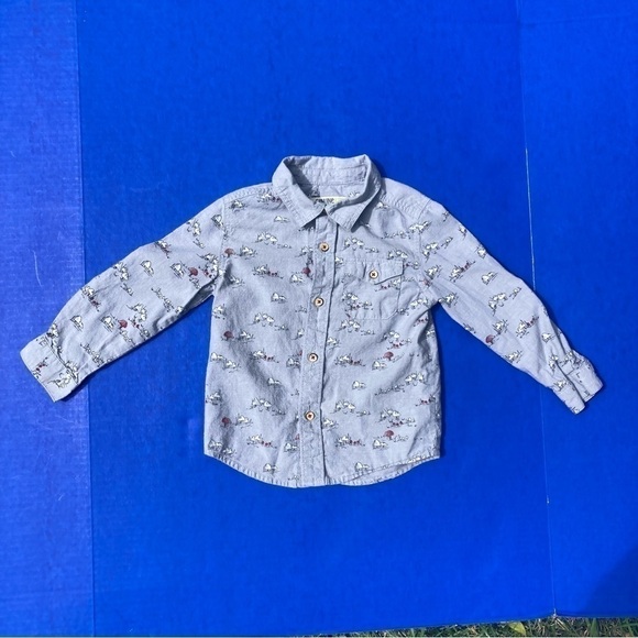Oshkosh Genuine Kids mushroom button down shirt, size 4T - Picture 1 of 10